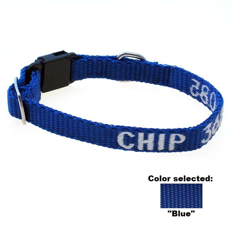 Adjustable Nylon Cat Collar - with Personalized Embroidery, - Lucky Pet
